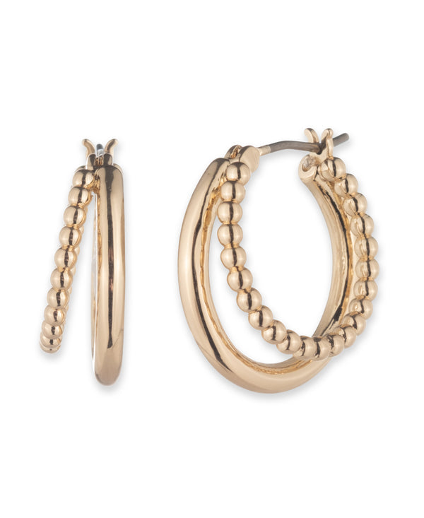 Lauren Ralph Lauren Gold-Tone Bead Split Hoop Earrings