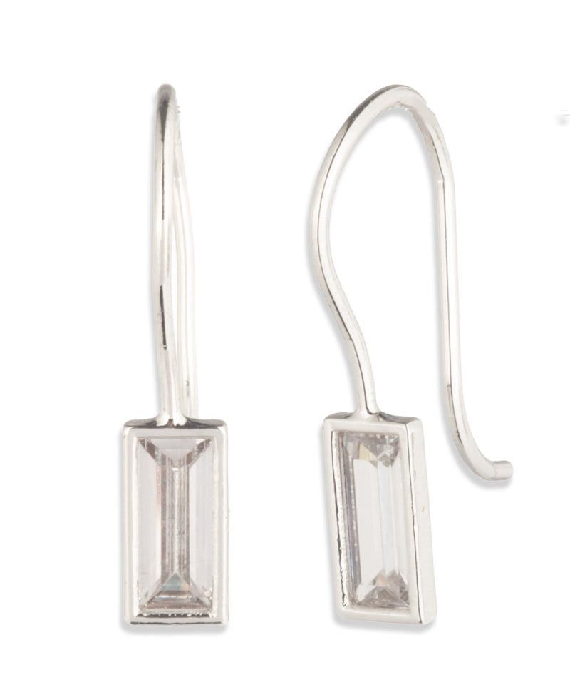 Lauren Ralph Lauren Silver-Tone Baguette Drop Earrings