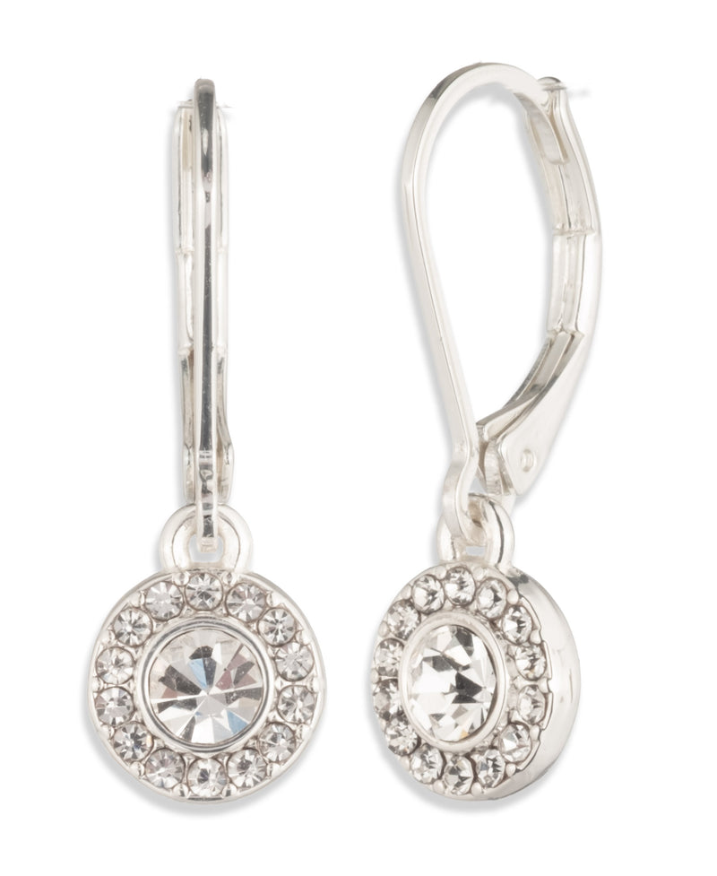 Lauren Ralph Lauren Silver-Tone Pave Drop Earrings