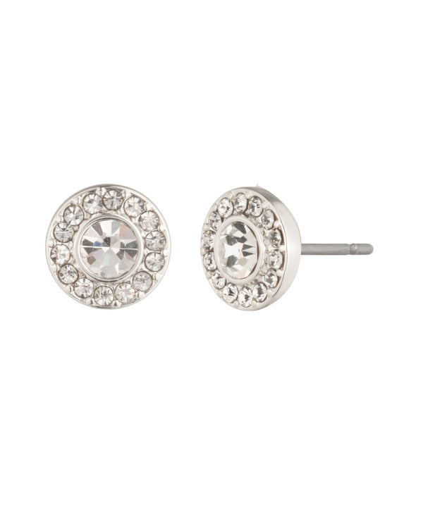 Lauren Ralph Lauren Silver-Tone Pave Stud Earrings