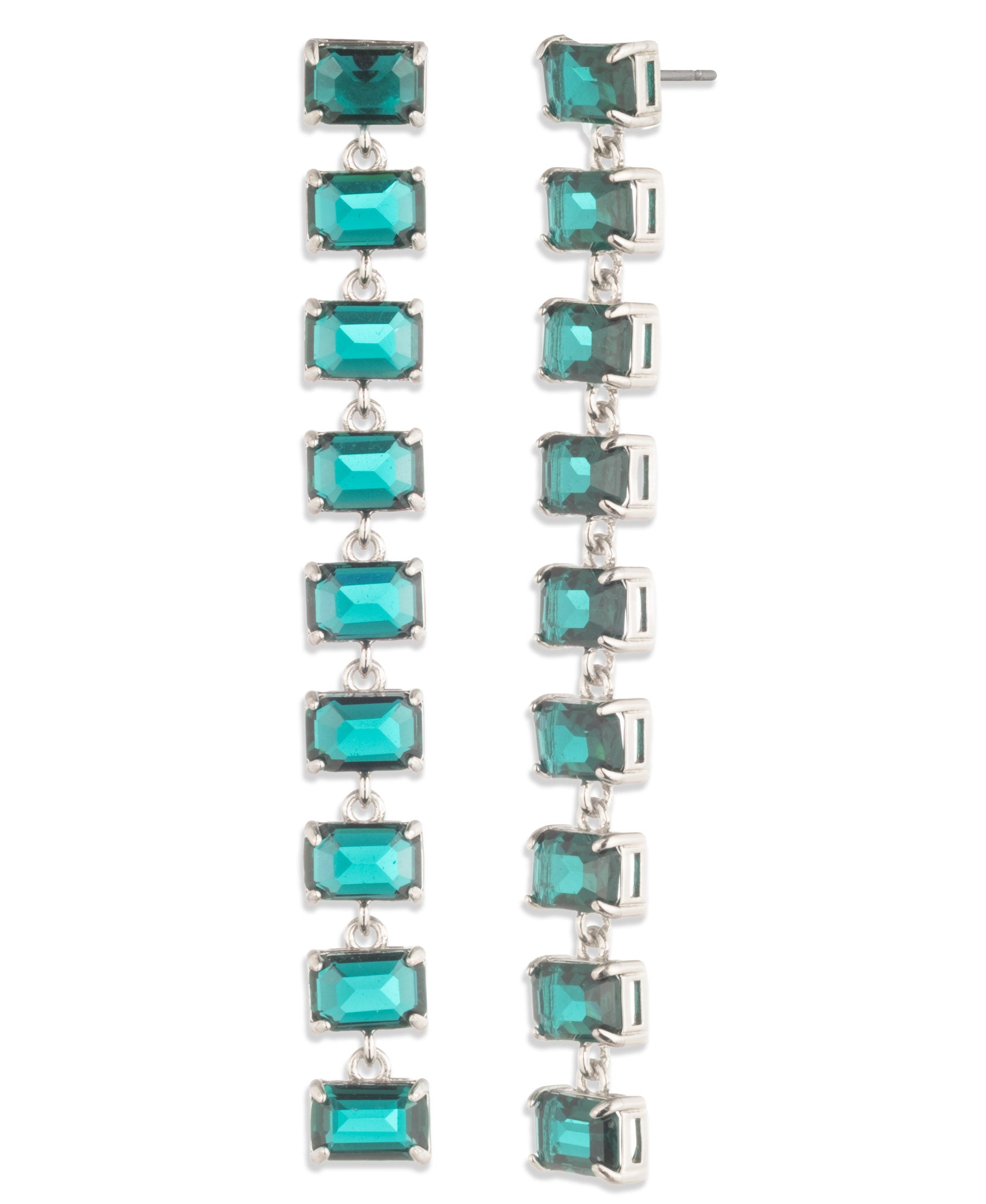 Lauren Ralph Lauren Silver-Tone Tennis Linear Earrings