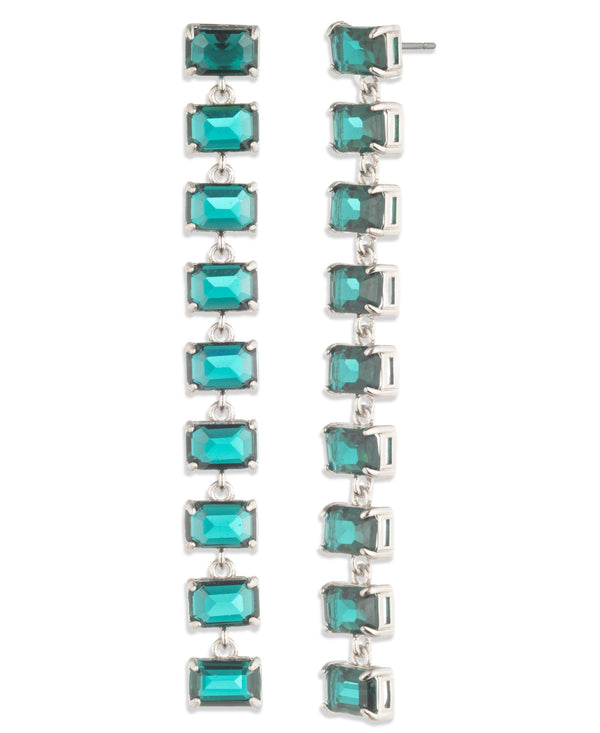 Lauren Ralph Lauren Silver-Tone Tennis Linear Earrings