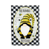 Evergreen "Bee Humble Bee Kind" Gnome Linen Garden Flag