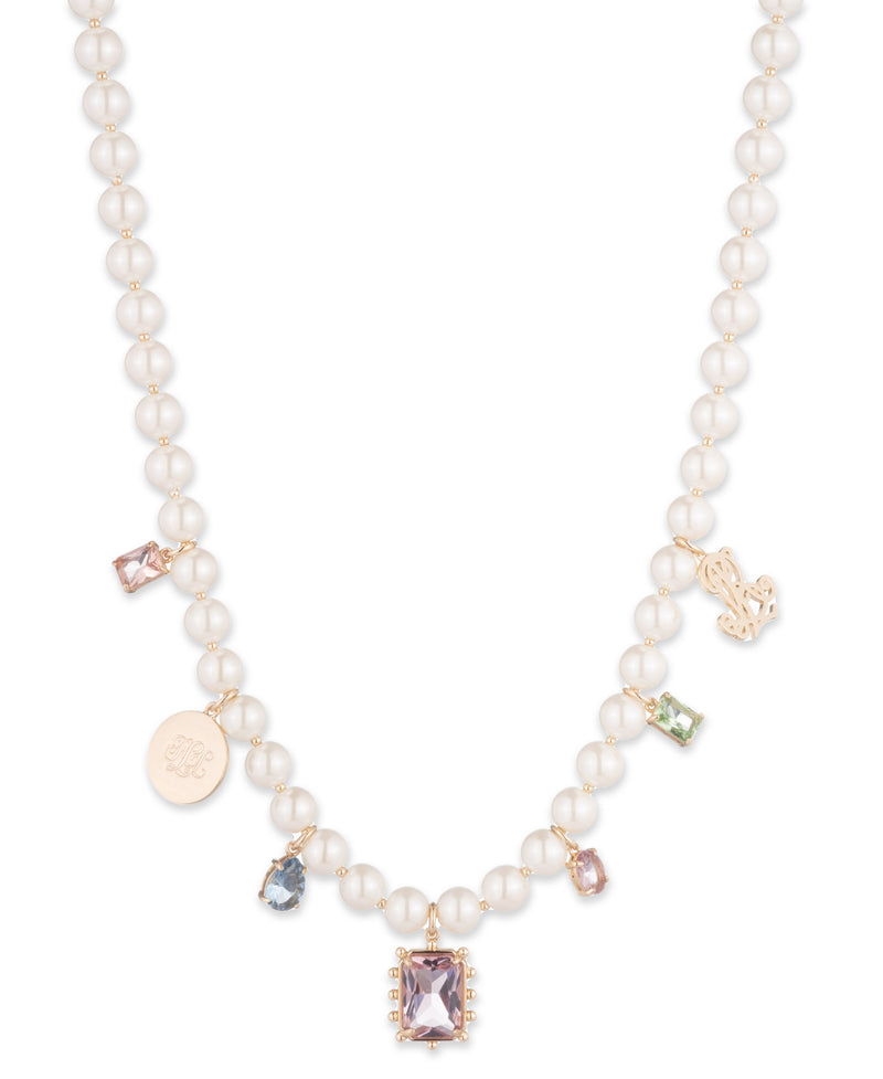 Lauren Ralph Lauren Gold-Tone Multi Charm Pearl Necklace