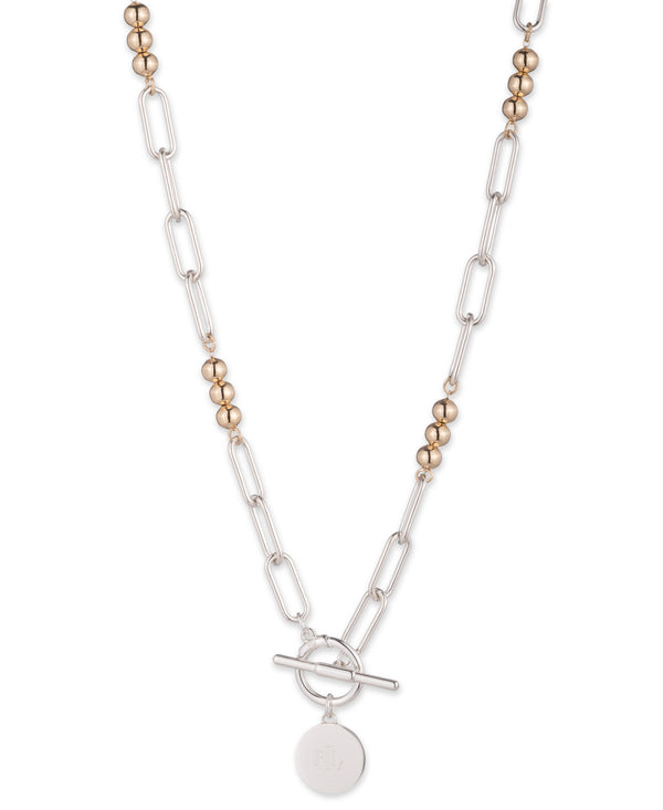 Lauren Ralph Lauren Bead Link Two-Tone Pendant Necklace