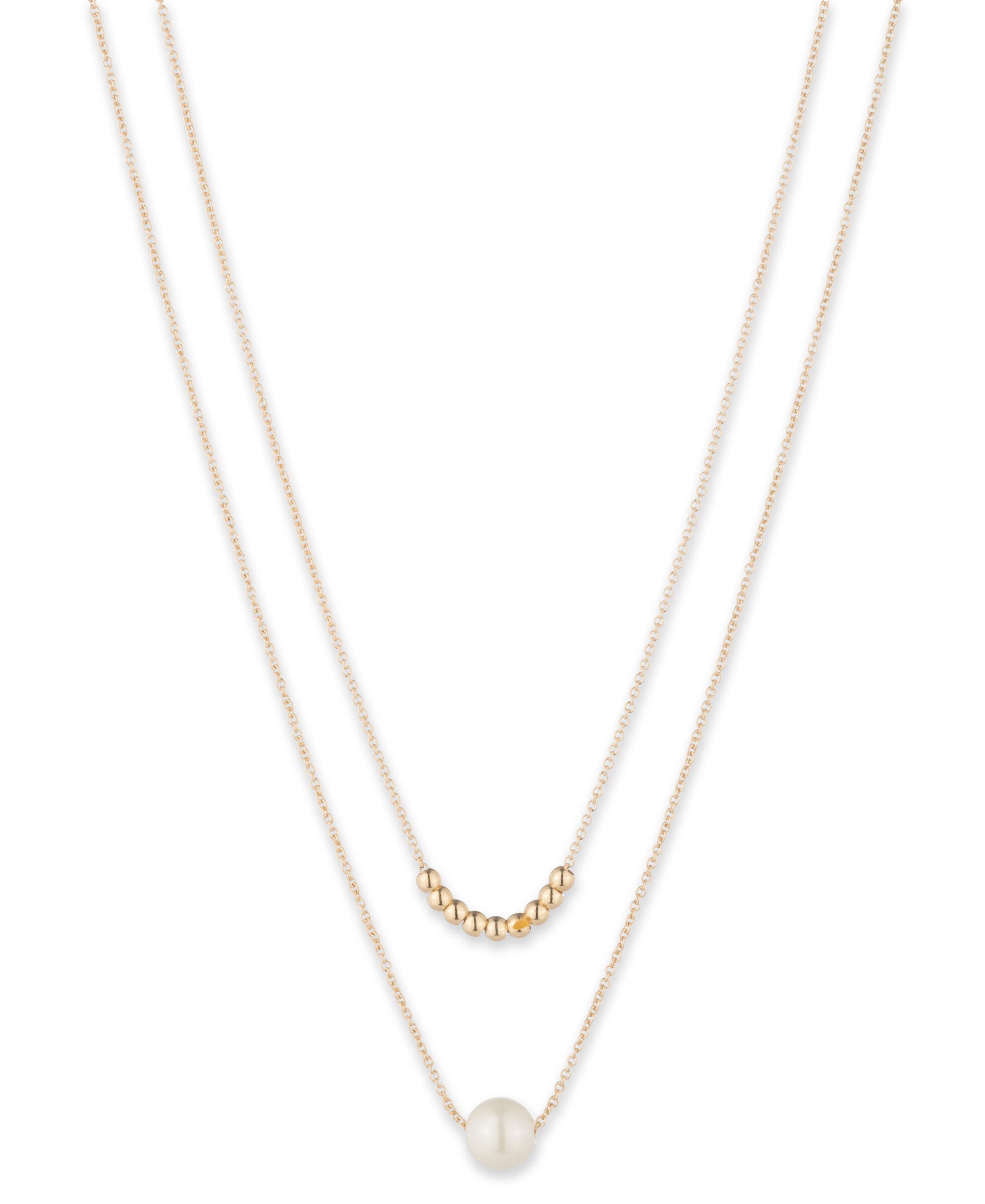 Lauren Ralph Lauren Gold-Tone 2 Row Pearl Pendant Necklace
