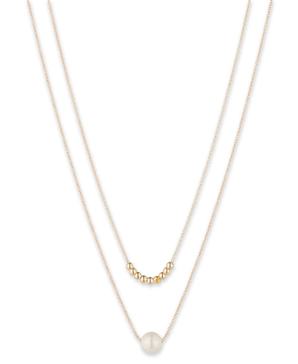 Lauren Ralph Lauren Gold-Tone 2 Row Pearl Pendant Necklace