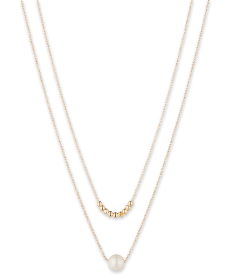 Lauren Ralph Lauren Gold-Tone 2 Row Pearl Pendant Necklace