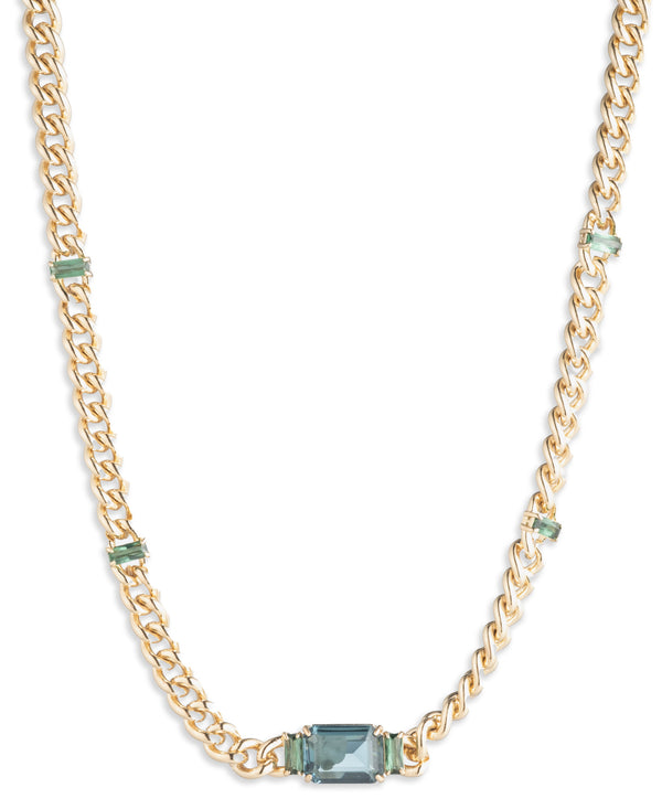 Lauren Ralph Lauren Gold-Tone Denim Stone Curb Collar Necklace