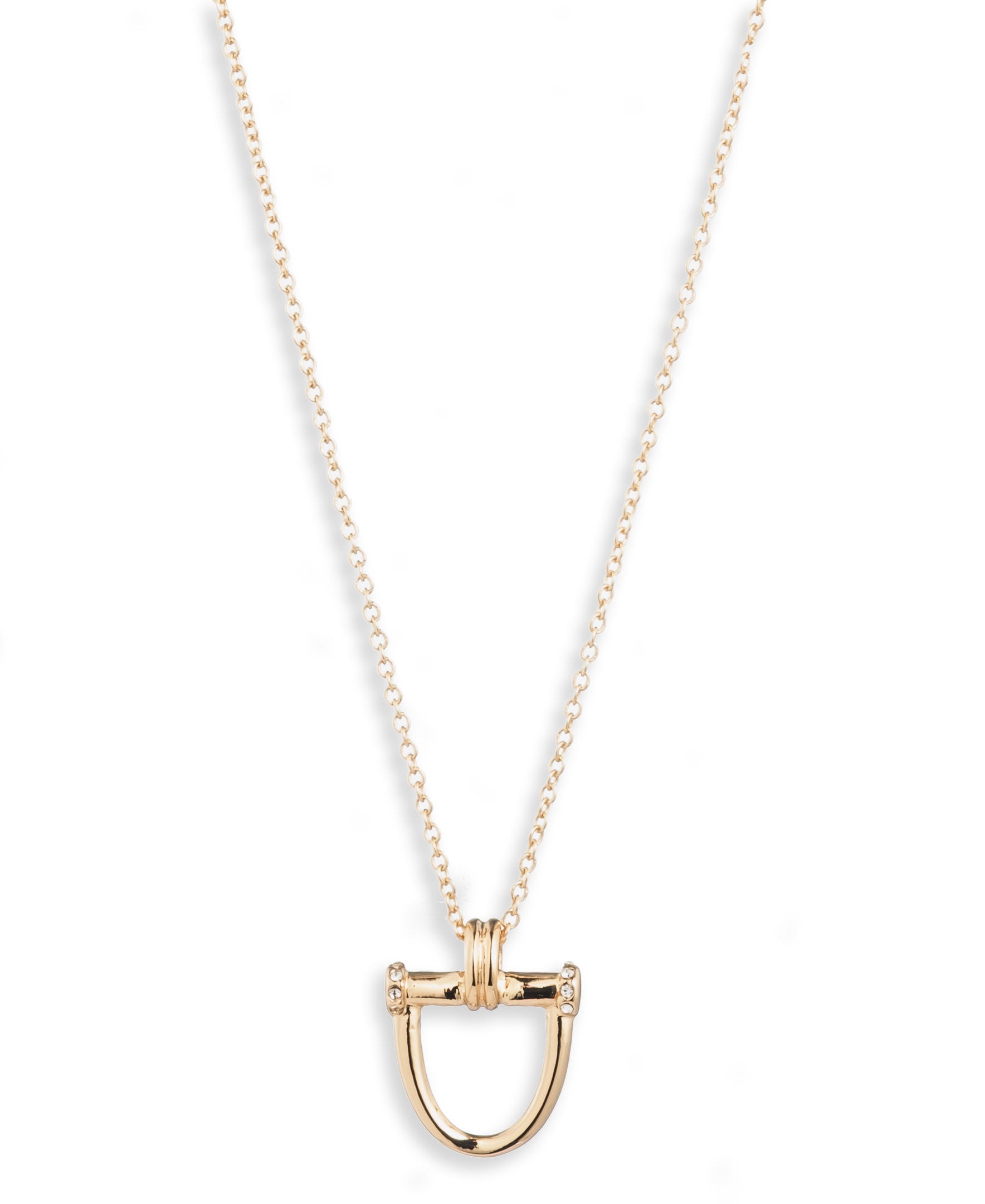 Lauren Ralph Lauren Gold-Tone Horsebit Pendant Necklace