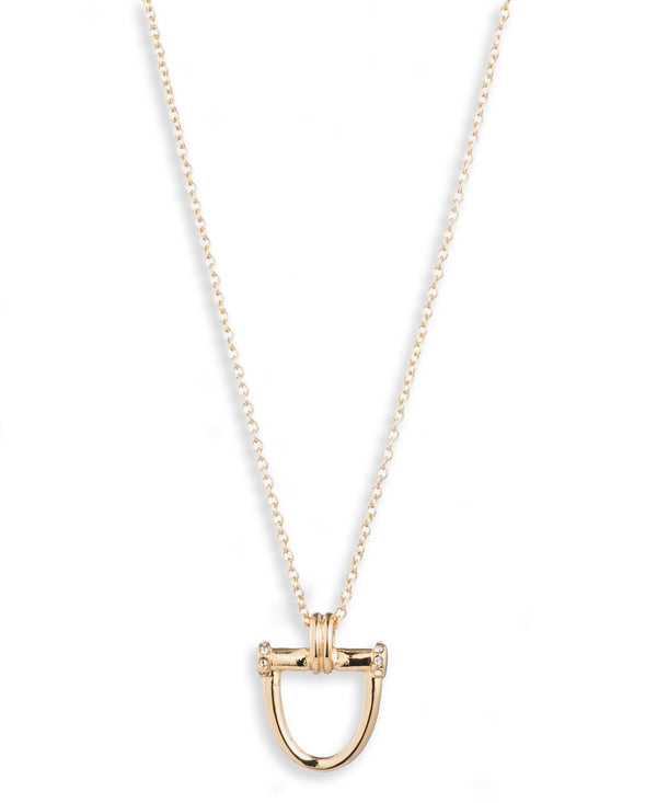 Lauren Ralph Lauren Gold-Tone Horsebit Pendant Necklace
