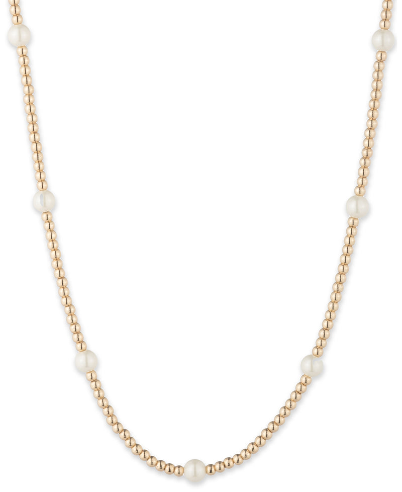 Lauren Ralph Lauren Gold-Tone Station Pearl Collar Necklace