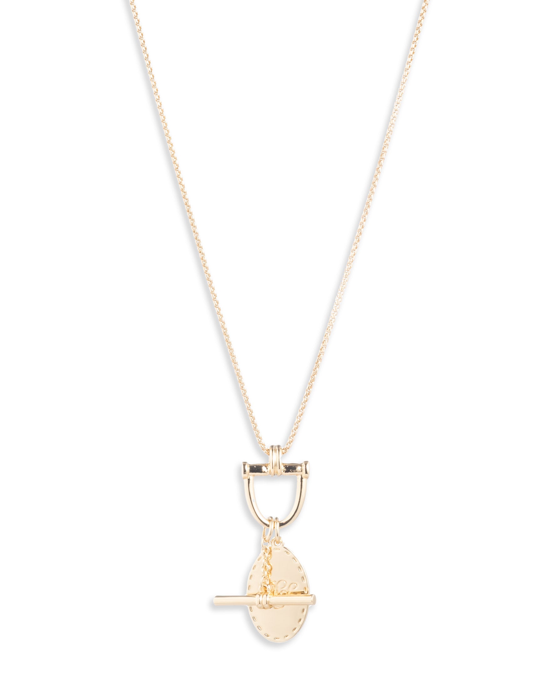 Lauren Ralph Lauren Gold-Tone Logo Pendant Necklace