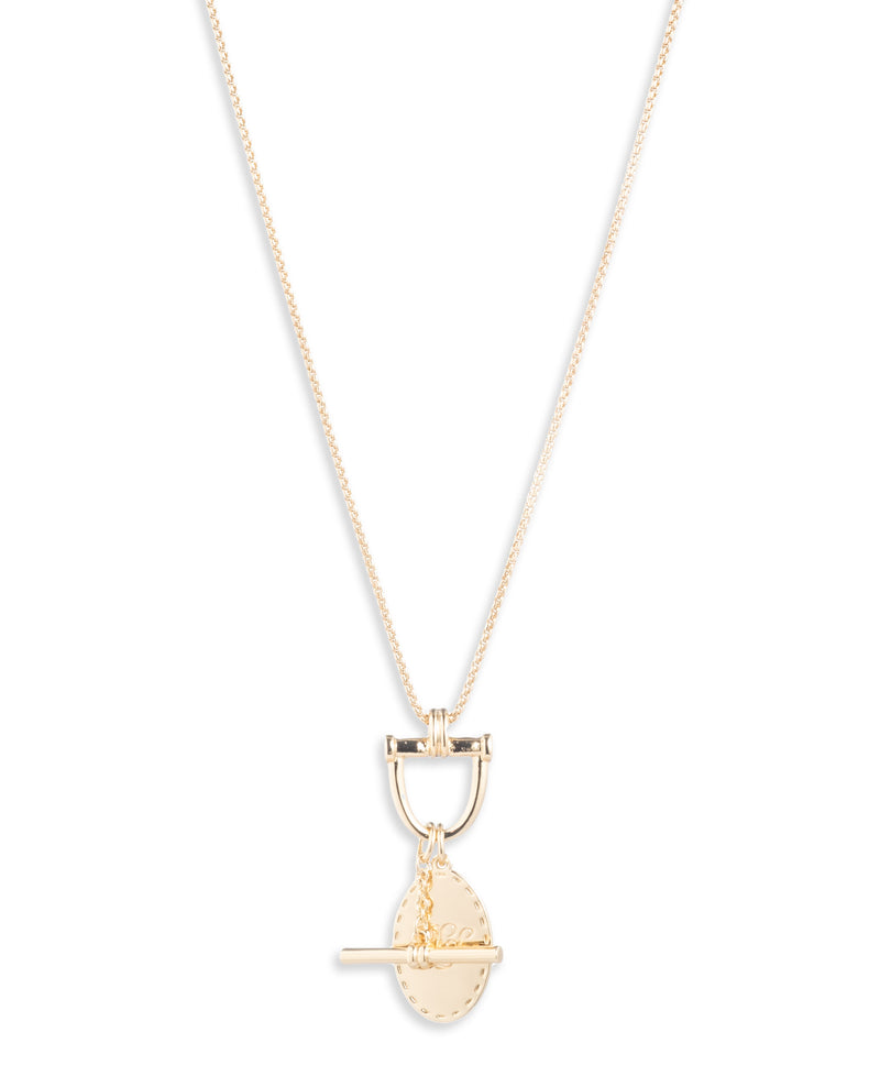 Lauren Ralph Lauren Gold-Tone Logo Pendant Necklace