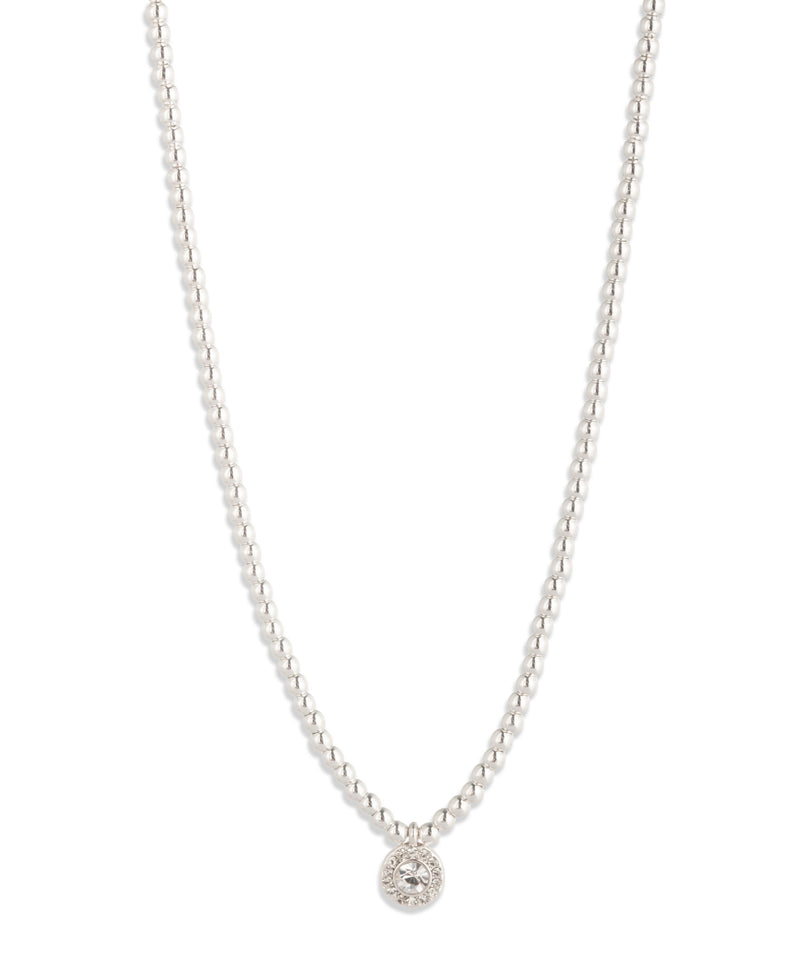 Lauren Ralph Lauren Silver-Tone Pave Beaded Pendant Necklace