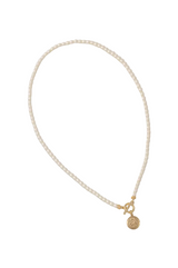 Lauren Ralph Lauren Gold-Tone Pearl Coin Pendant Necklace