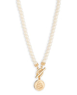 Lauren Ralph Lauren Gold-Tone Pearl Coin Pendant Necklace