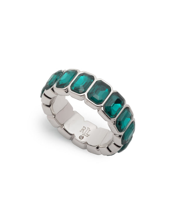 Lauren Ralph Lauren Silver-Tone Crystal Tennis Band Ring
