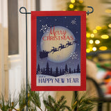 Evergreen Merry Christmas & Happy New Year Garden Suede Flag