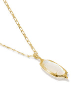Kendra Scott Dani Stepped Frame Gold Long Pendant Necklace - Ivory Mother of Pearl