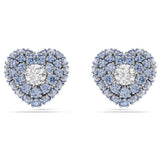 Swarovski Idyllia Stud Earrings - Heart, Blue, Rhodium plated