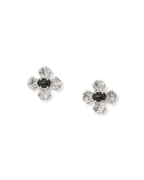 Kendra Scott Leanne Silver Stud Earrings - Black Granite
