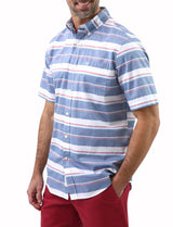 Chaps Mens Easy Care Poplin Short Sleeve Button Down Shirt