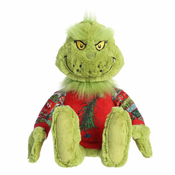 Aurora Dr. Seuss Ugly Sweater Light Up Grinch 16" Plush Toy
