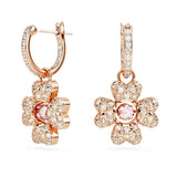 Swarovski Idyllia Clover Drop Earrings - Clover, White, Rose gold-tone plated