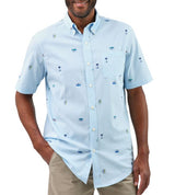 Chaps Mens Easy Care Poplin Short Sleeve Button Down Shirt