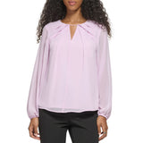 Calvin Klein Womens Chiffon Long Sleeve Top