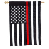 Evergreen Thin Red Line Applique House Flag