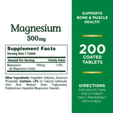 Nature's Bounty Magnesium Tablets - 500mg - 200 Count