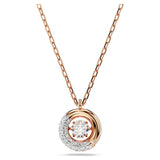 Swarovski Dextera Pendant Necklace - Round Cut, White, Rose Gold-Tone Plated