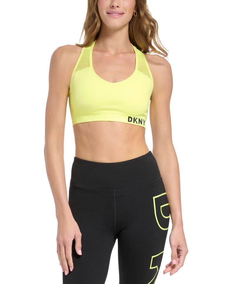 DKNY Womens Seamless Mesh Back Sports Bra