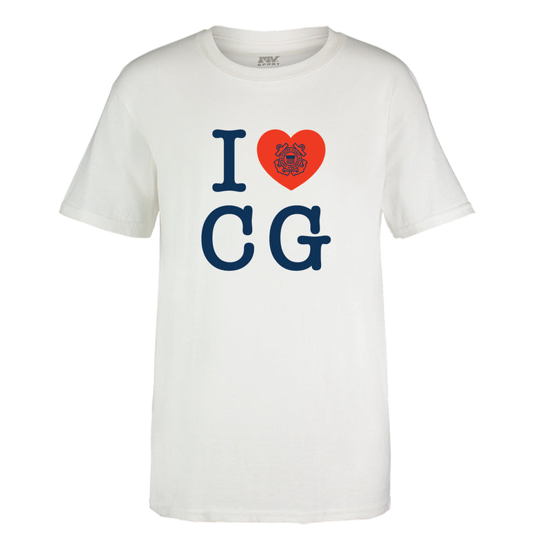 Coast Guard I Heart CG Youth Short Sleeve T-Shirt