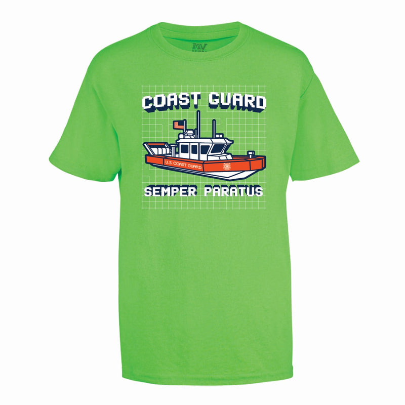 Coast Guard Youth Pixel Grid Short Sleeve T-Shirt