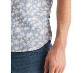 Nautica Mens Reverse Palm Tree Printed Linen Short-Sleeve Shirt