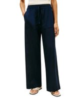Tommy Hilfiger Womens Linen Wide-Leg Pull-On Pants