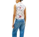 Tommy Hilfiger Women's Linen Knotted Collared Top