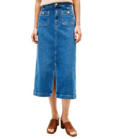 Tommy Hilfiger Womens Denim Midi Skirt