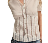 Lucky Brand Womens Puff Sleeve Buttondown Shirt