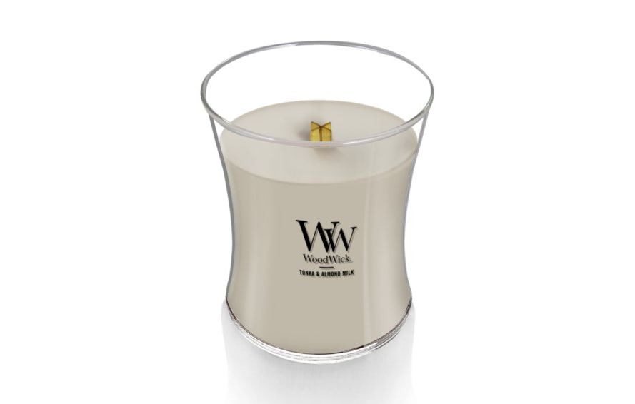 WoodWick Medium Hourglass Candle - Tonka & Almond Milk