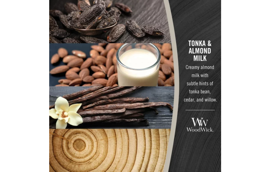 WoodWick Medium Hourglass Candle - Tonka & Almond Milk