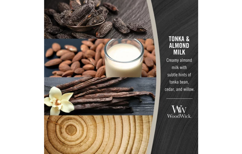 WoodWick Medium Hourglass Candle - Tonka & Almond Milk