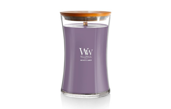 WoodWick Large Hourglass Candle - Amethyst & Amber