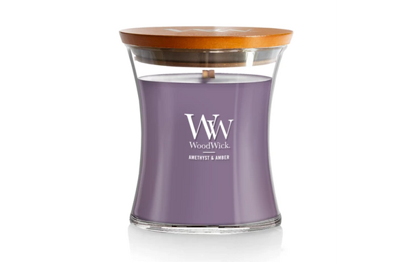 WoodWick Medium Hourglass Candle - Amethyst & Amber