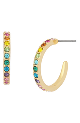 Kurt Geiger Pavé Rainbow Huggie Hoop Earrings