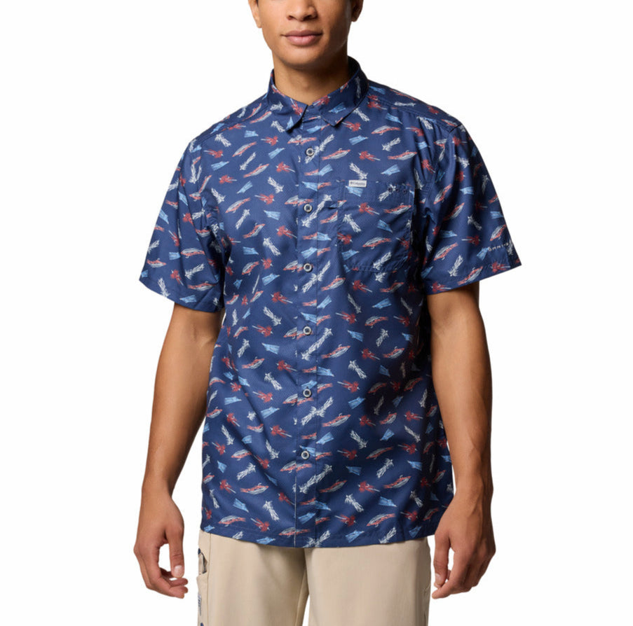Columbia Mens PFG Super Slack Tide Camp Short Sleeve Shirt