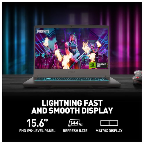 MSI Thin A15 15" Gaming Laptop, Ryzen 7-7735HS Processor, 16GB Memory, NVIDIA GeForce RTX 4060, Windows 11